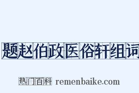 题赵伯政医俗轩组词是什么意思的图片